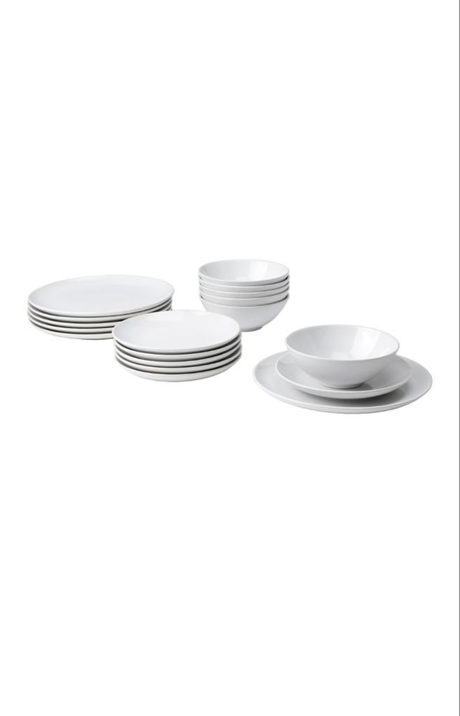 Ikea 18 delig serviceset, Ophalen, Gebruikt, Keramiek, Effen