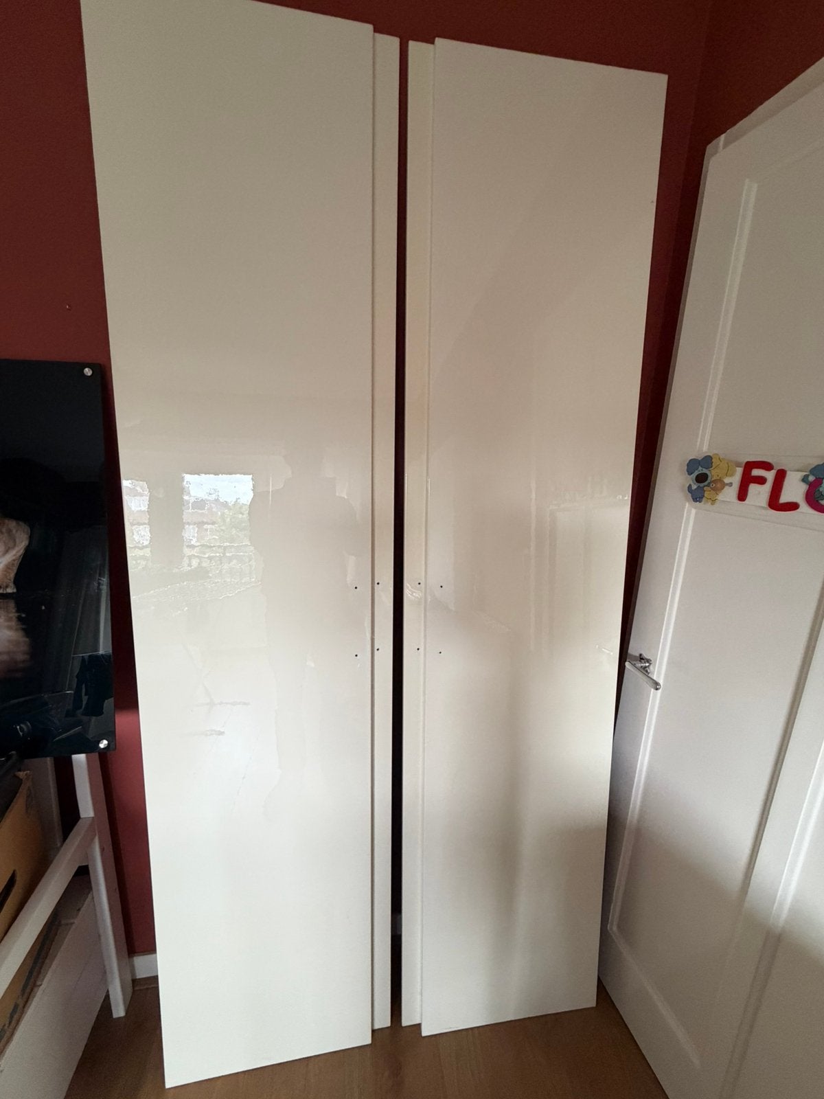 4 pax deuren Ikea - hoogglans wit (hoog model), Ophalen of Verzenden, Gebruikt