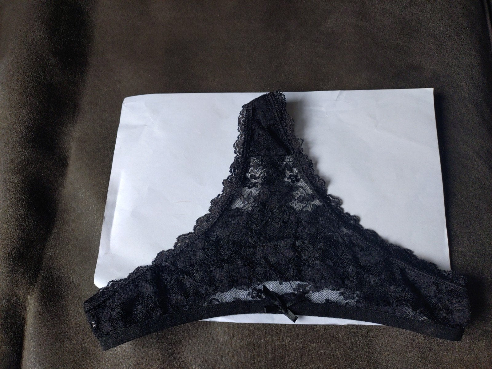 Zwarte kanten string maat s, Onbekend, Verzenden, Zwart, String