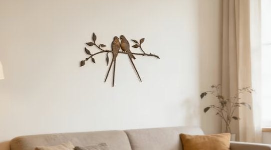 Muurdecoratie Zwaluwen koppel metaal roest, Tuin en Terras, Ophalen of Verzenden, Nieuw