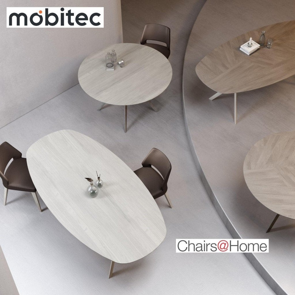 Tafel Eclipse van Mobitec met Mozaiëk inleg of massief, Overige materialen, 100 tot 150 cm, Ophalen of Verzenden, MODERN, TIJDLOOS, DESIGN