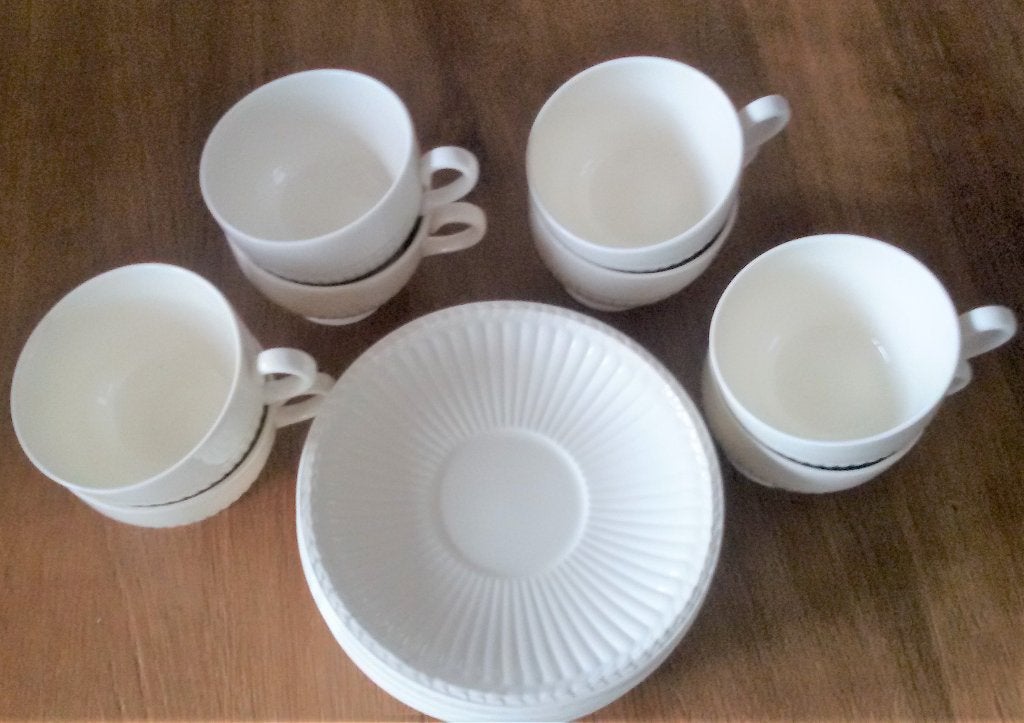8 wedgwood edme thee kopjes en schotels, Ophalen, Wedgwood, Porselein, Schaal of Schalen