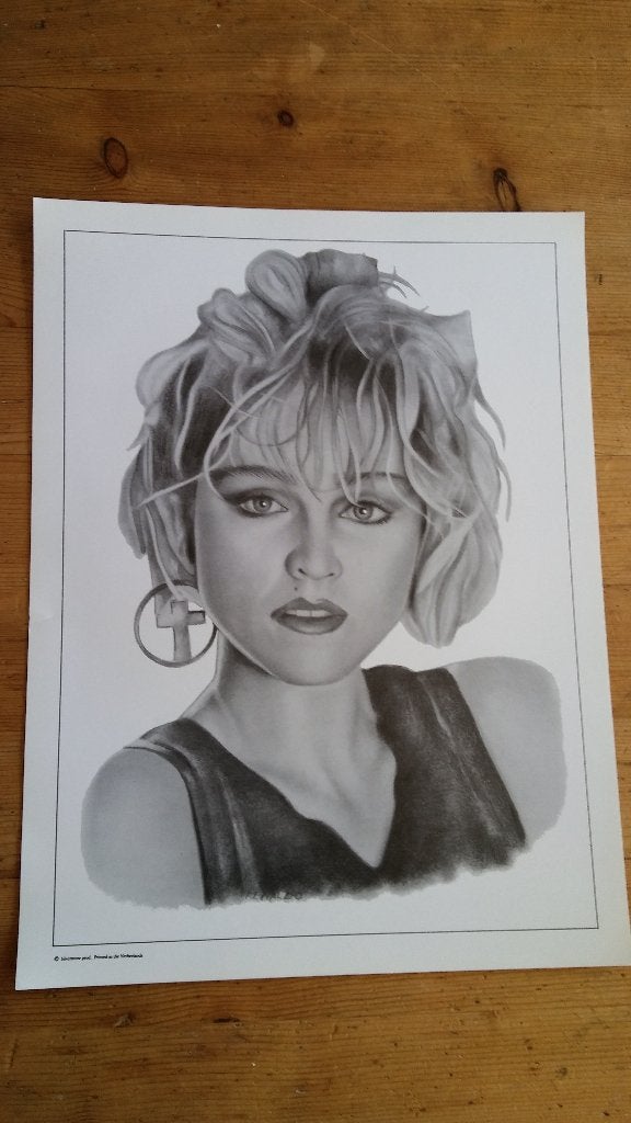 Madonna vintage queen of pop tekening print afbeelding 2, Ophalen of Verzenden, Zo goed als nieuw, Poster, Artwork of Schilderij