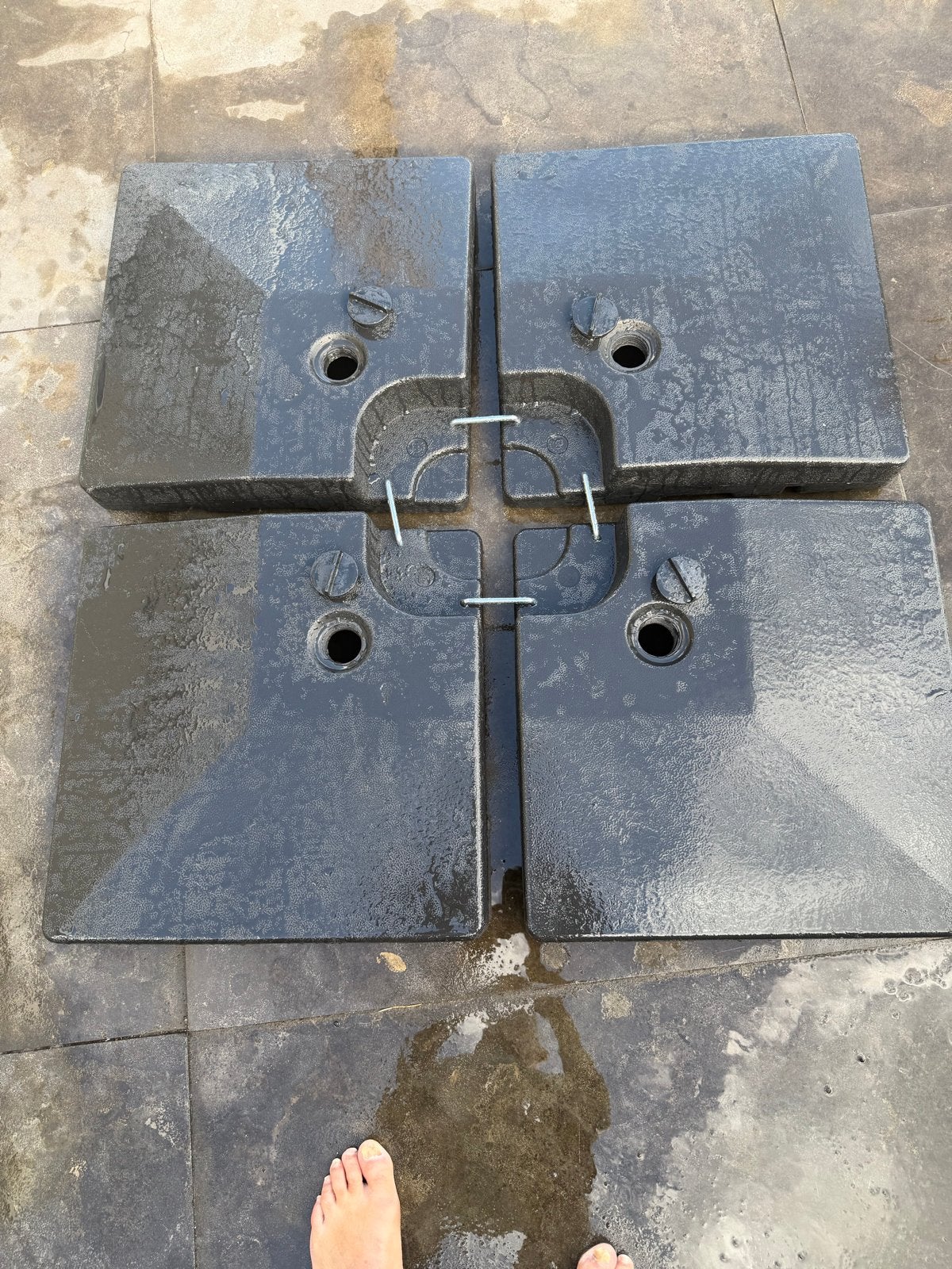 4gardenz Parasolvoet-tegels Vulbaar 120 Kg - 4-delige Set, Tuin en Terras, Ophalen, Nieuw, Minder dan 1 meter, Parasolvoet
