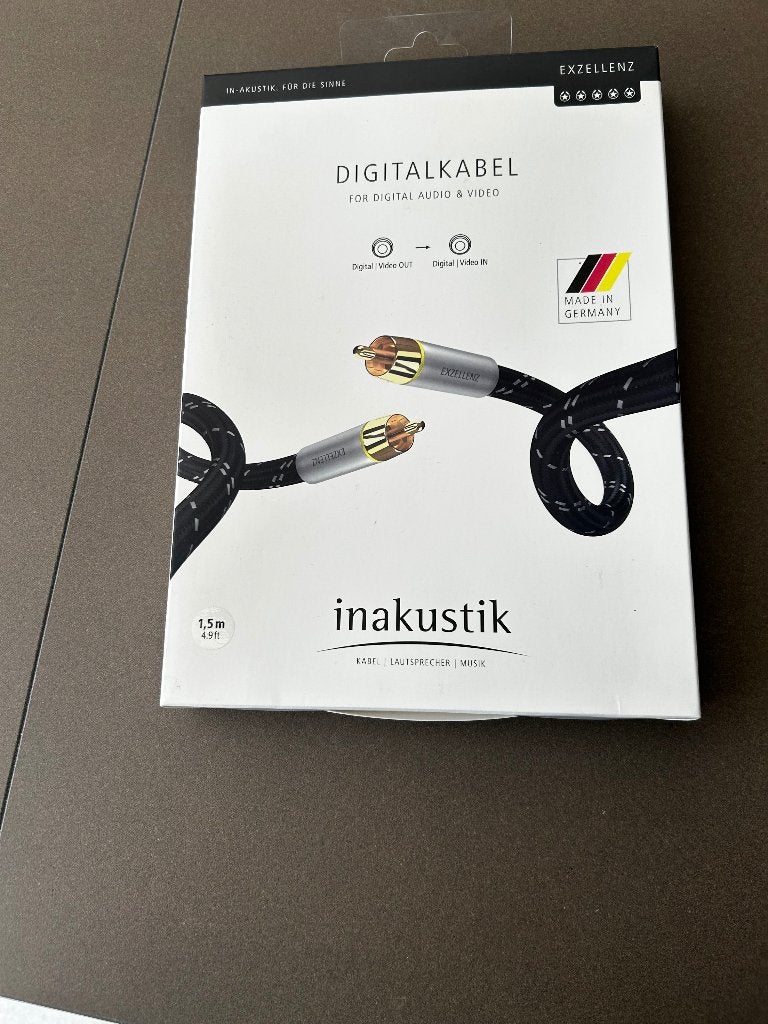 Inakustik Exzellenz Digitale Coax Kabel 1,5m, Ophalen of Verzenden, Zo goed als nieuw, Minder dan 2 meter, Coaxiale kabel