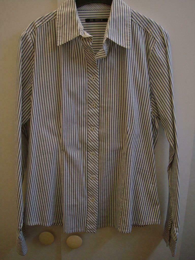 Blouse gestreept grijs wit zgan, Maat 38/40 (M), Ophalen of Verzenden, Zo goed als nieuw, Grijs