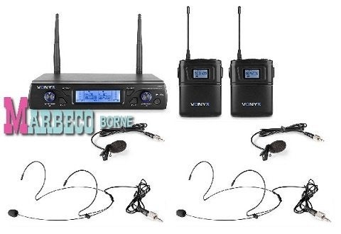 Draadloze Microfoon set UHF 16-Kanaals, 2xBodypack, WM62B