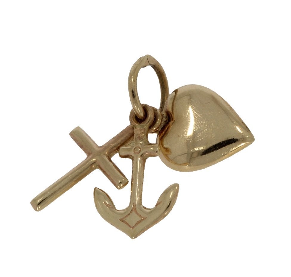 Geloof Hoop Liefde 14k gouden ketting hanger dames heren, Sieraden, Tassen en Uiterlijk, Kettinghangers, Voordeelsieraden, Ophalen of Verzenden