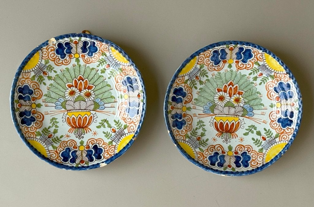 2 pauwen schotels Tichelaar Makkum rond 1900, Antiek en Kunst, Ophalen of Verzenden