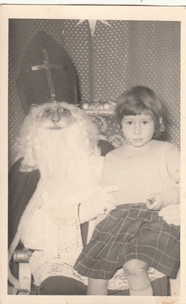 fotokaart  -  meisje  met de   sint, Verzenden, Voor 1940, Zo goed als nieuw, Kind