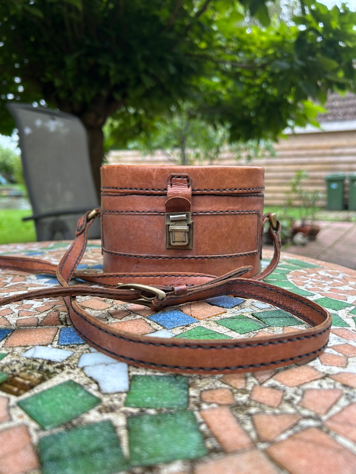 Oude koffertje tas schoudertas in zeer goede staat, Antiek en Kunst, Ophalen of Verzenden