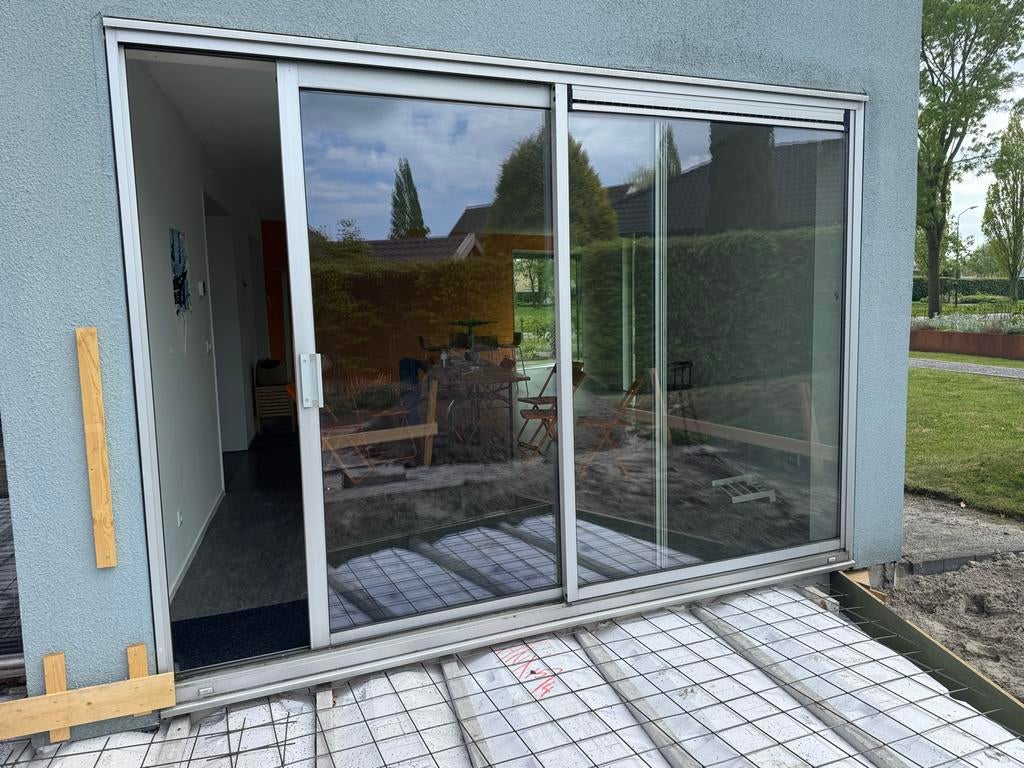 Aluminium schuifpui met dubbel glas en ventilatierooster, Doe-het-zelf en Verbouw, Kozijnen en Schuifpuien, Gebruikt, Schuifpui