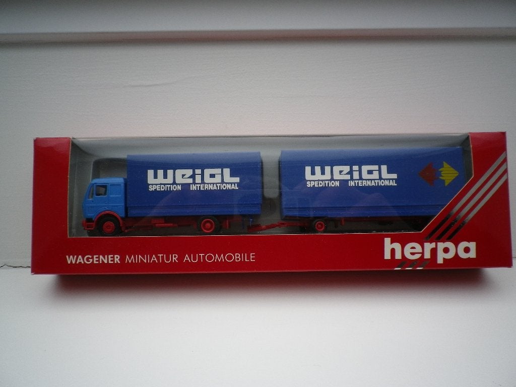 Herpa Mercedes NG Volume combinatie Weigl . nieuw, Ophalen of Verzenden, Zo goed als nieuw, Bus of Vrachtwagen, Herpa