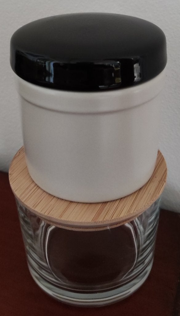 2 decoratieve voorraadpotjes met deksel, Ophalen of Verzenden