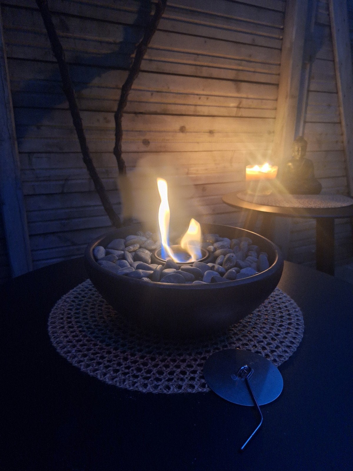Sfeervolle Bio-Ethanol Vuurkom met Accessoires, Tuin en Terras, Vuurkorven, Ophalen, Zo goed als nieuw, Vuurkorf