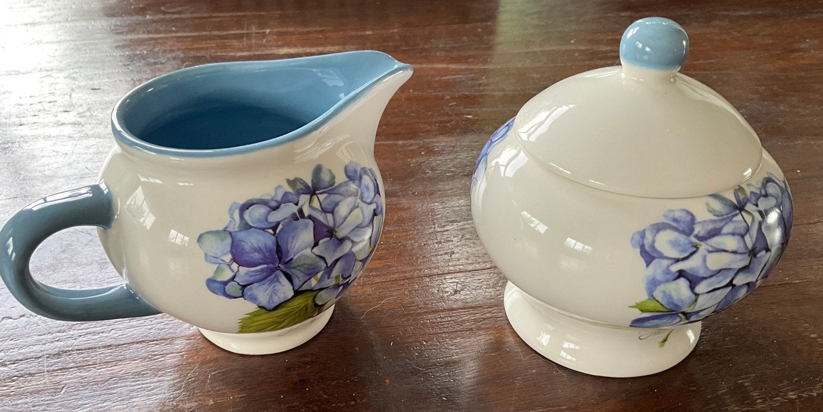 Suiker/melk set /blauw hortensia motief /Jet by ter Steege, Ophalen, Zo goed als nieuw, Overige stijlen, Overige typen