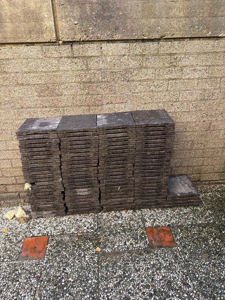 Balkon tegels tuin tegel grijs, Ophalen, Gebruikt, 10 m² of meer, Beton