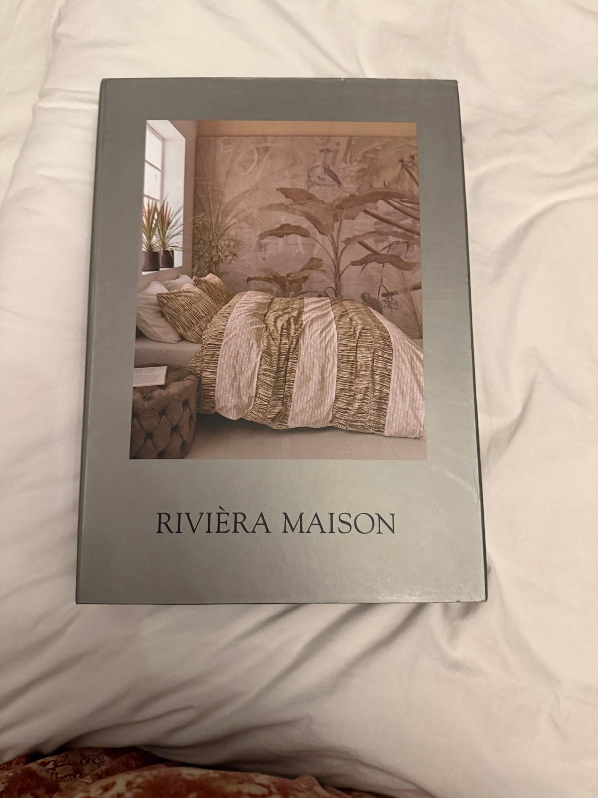 Riviera Maison Raffiana Dekbedovertrek 155x220 cm, Ophalen of Verzenden, Nieuw, Beige, Dekbedovertrek