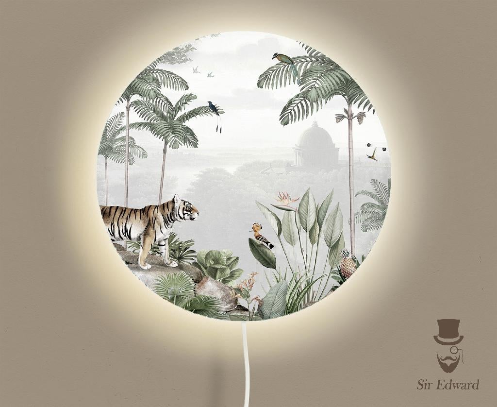 Ronde Wandlamp Tropical Tiger 35 cm (Ø) Sir Edward, Bi & Li Creaties, Nieuw, Ophalen of Verzenden, Bilicreaties@gmail.com