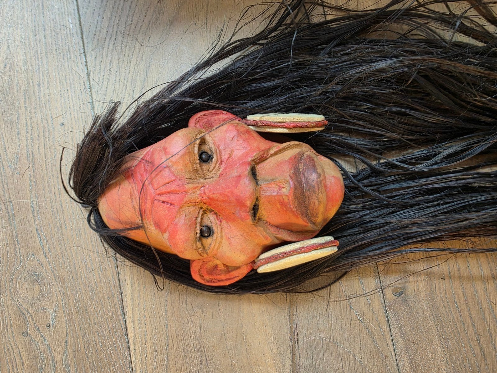 Handgemaakt masker uit Iquitos, Peru, Antiek en Kunst, Hout, Handgemaakt, Masker, Ophalen of Verzenden