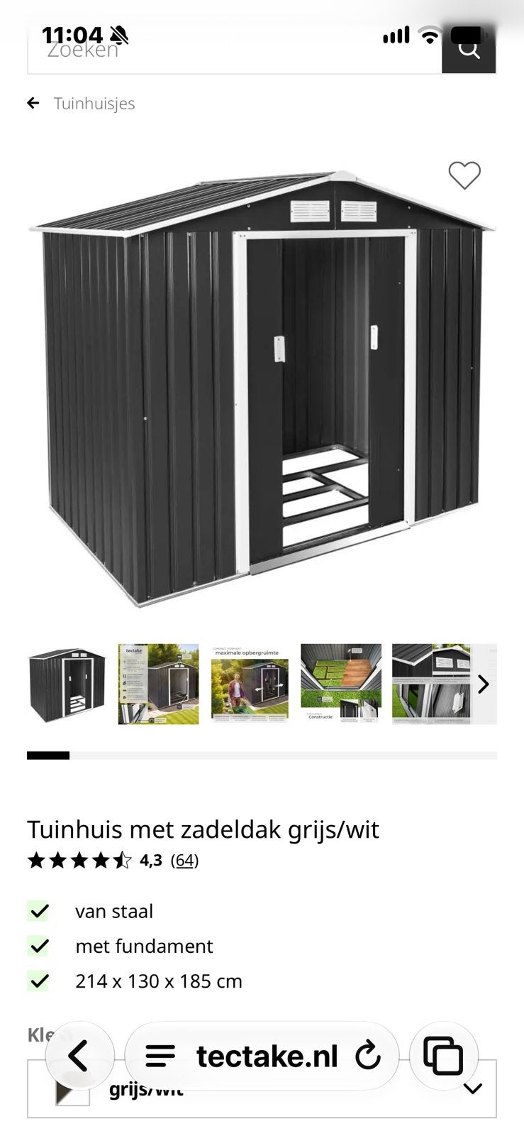Nieuwe berging, Ophalen, Zo goed als nieuw, Kunststof, Overige typen
