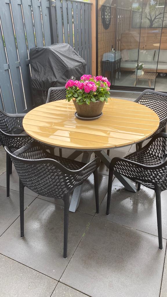 Polywood tuintafel 120, Ophalen, Gebruikt, Rond, Overige materialen