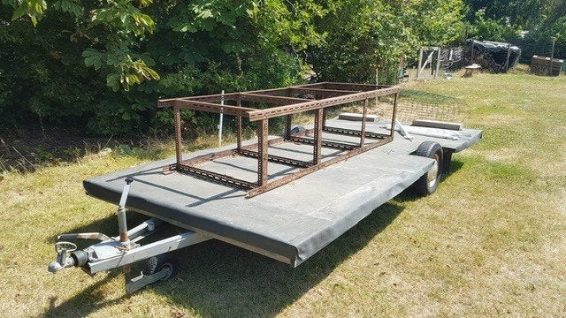 Platte kar, 100 liter of meer, Ophalen, Gebruikt, Transportkar