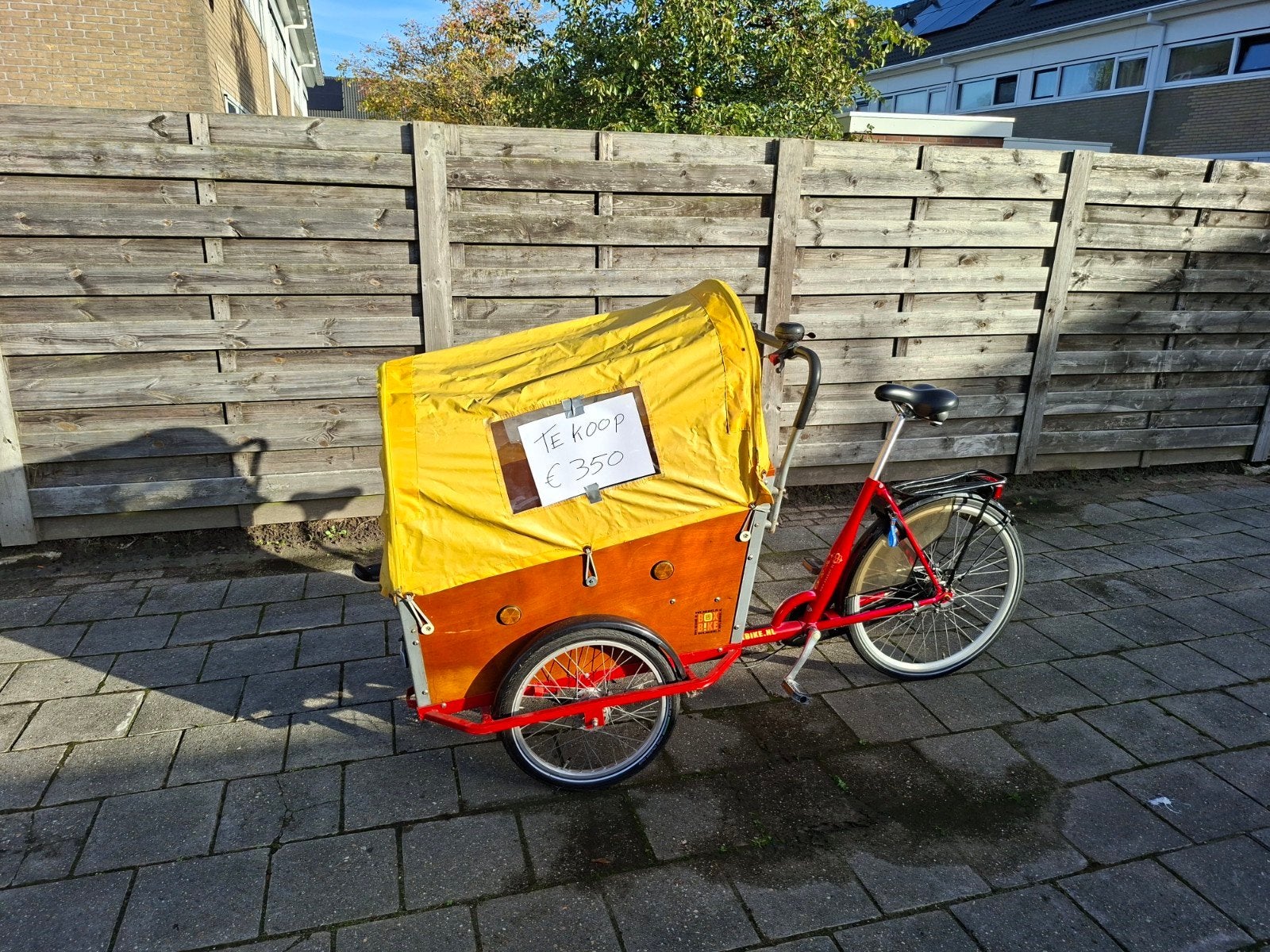 Bakfiets met huif - Ideaal voor kinderen of goederen, Fietsen en Brommers, Terugtraprem, Gebruikt, Huif, 2 kinderen
