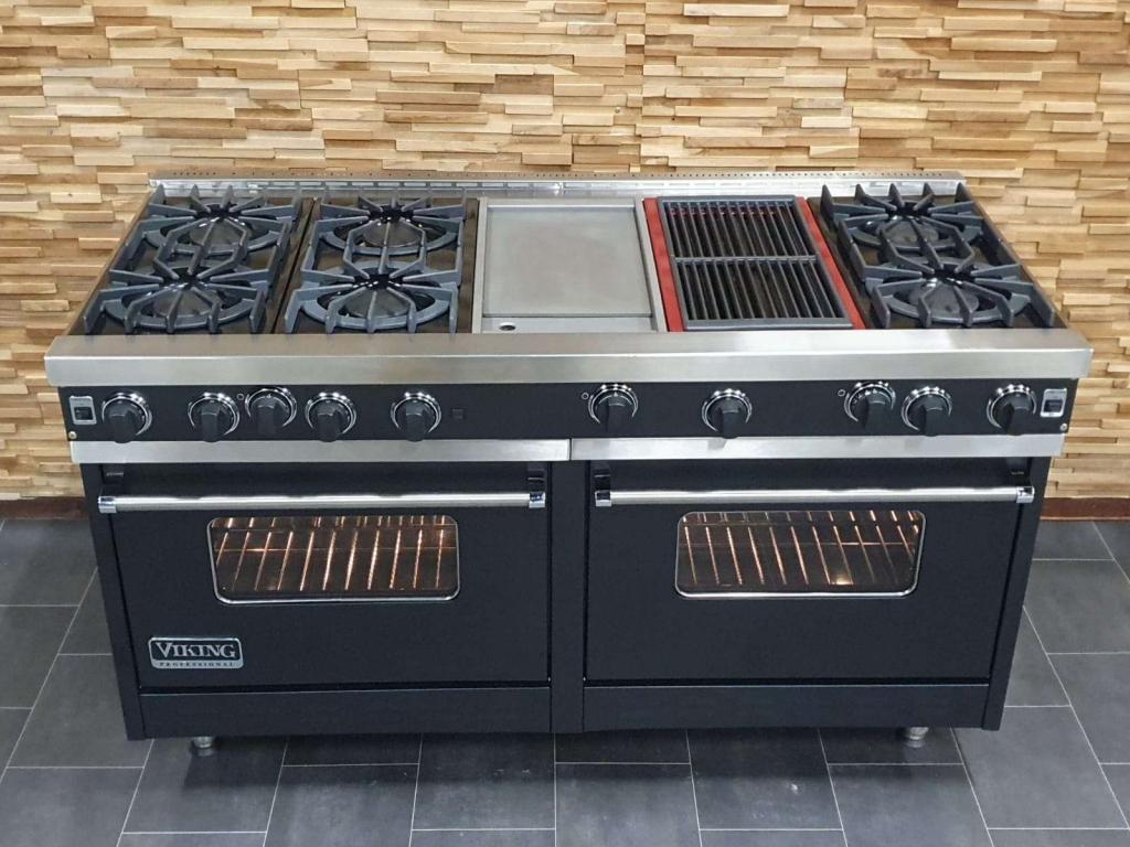 Luxe Viking Fornuis 150cm zwart  GASOVENS tepan yaki grill, Witgoed en Apparatuur, Niet ingevuld, 60 cm of meer, Niet ingevuld