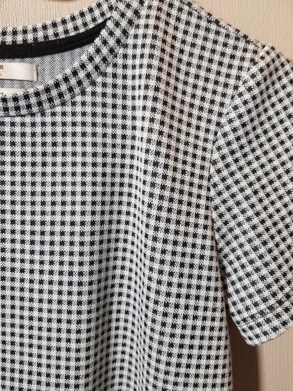 Pull&bear Geruite A-Lijn Jurk / T-shirt Jurk (Maat S), Fashiontiek, Zwart, Ophalen of Verzenden, Zo goed als nieuw