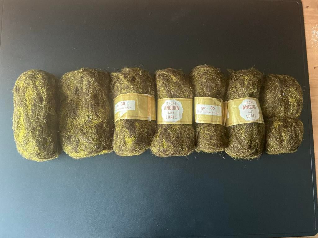Brons Angora met Lurex Goud - 200 gram, Hobby en Vrije tijd, Breien en Haken, Ophalen of Verzenden, Nieuw, Breien of Haken, Wol of Garen
