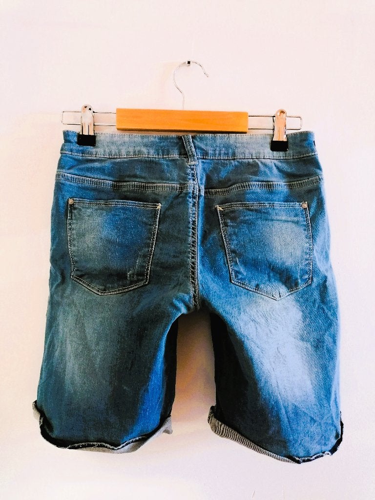 Here + There korte blauwe jeans broek shorts, maat 146, Broek, Ophalen of Verzenden, Zo goed als nieuw, HERE & THERE