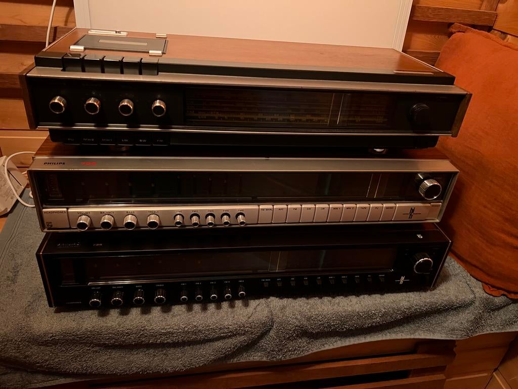 3 Vintage Stereo Receivers Jaren '70 (1x met Cassette), Ophalen, Gebruikt, Minder dan 60 watt, Overige merken