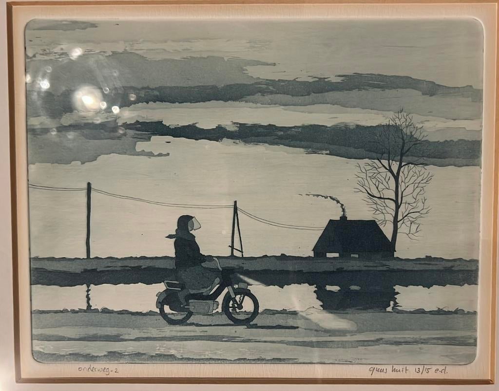 Twee Originele etsen van Guus Kuit – handgesigneerd, Antiek en Kunst, Ophalen of Verzenden