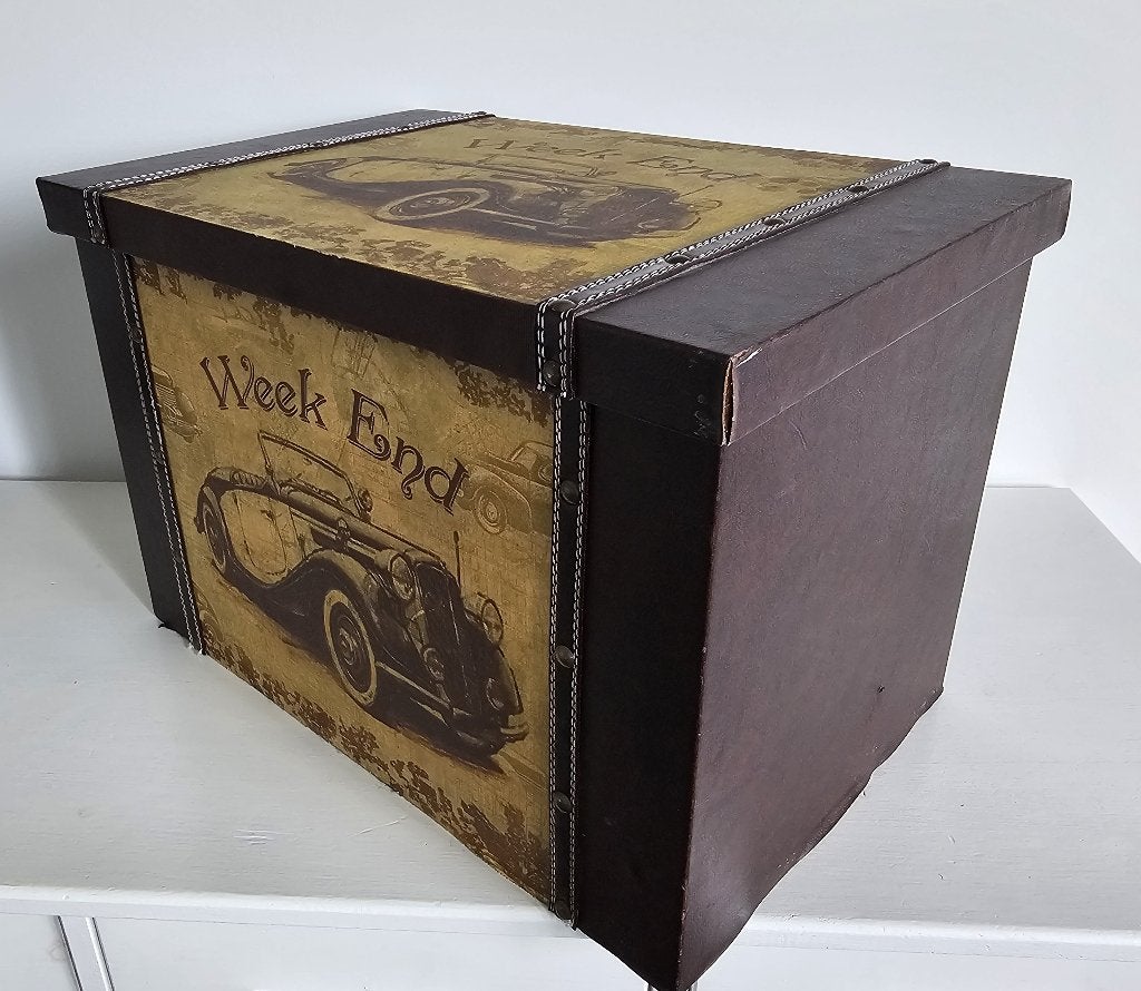 LEUKE OUDE BROCANTE KOFFER/DOOS, Gebruikt, Ophalen of Verzenden, Bruin, Vintage