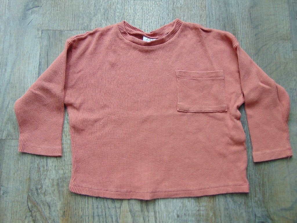 Zara trui terracotta wafelstructuur truitje maat 104, Trui of Vest, Ophalen of Verzenden, Zo goed als nieuw, Zara
