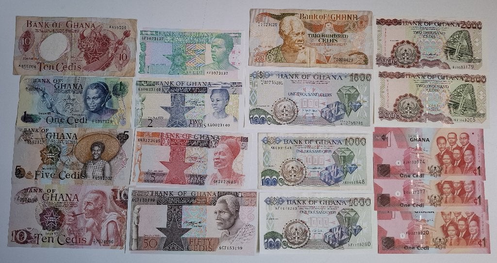 GHANA 17 bankbiljetten, Postzegels en Munten, Ophalen of Verzenden, Overige landen, Setje