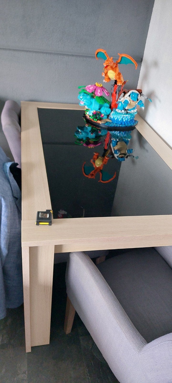 Eettafel met glasplaat, Ophalen, Gebruikt, 50 tot 100 cm, 150 tot 200 cm