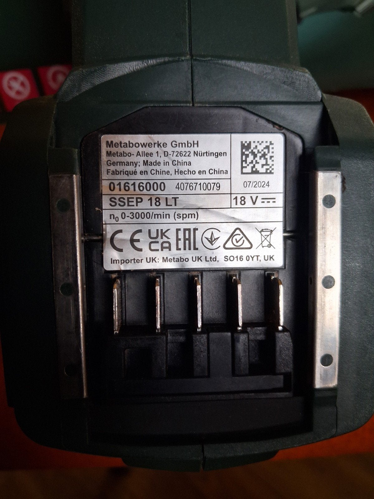 SSEP 18 LT Metabo accu-reciprozaag, Doe-het-zelf en Verbouw, Ophalen of Verzenden, Zo goed als nieuw, 700 tot 1000 watt, Haakse handslijpmachine