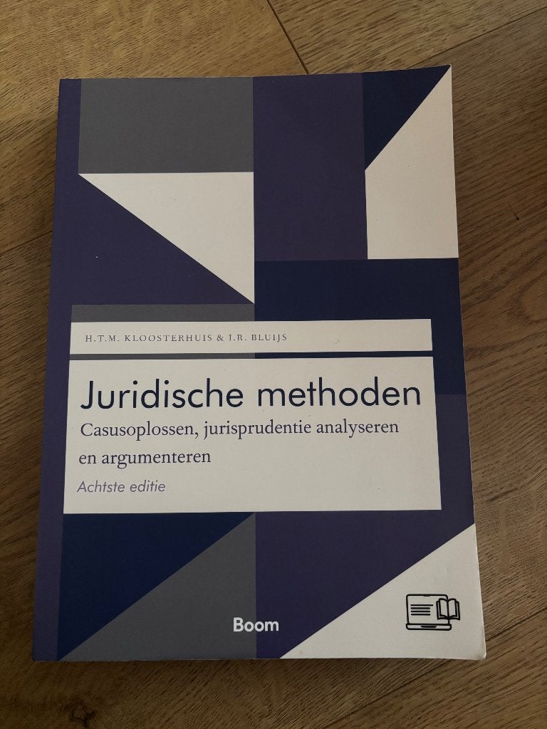 Juridische methoden - achtste editie, Verzenden, Boom, Nieuw, WO