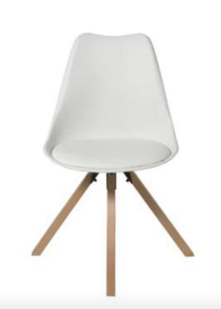 Nieuw in doos 4 witte eetkamerstoelen, Huis en Inrichting, Ophalen, Nieuw, Wit