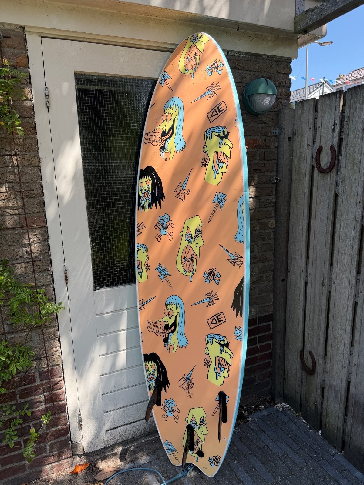 Soft top 7 inch golfsurfboard met leuke print, Watersport en Boten, Golfsurfen, Ophalen, Gebruikt, Funboard