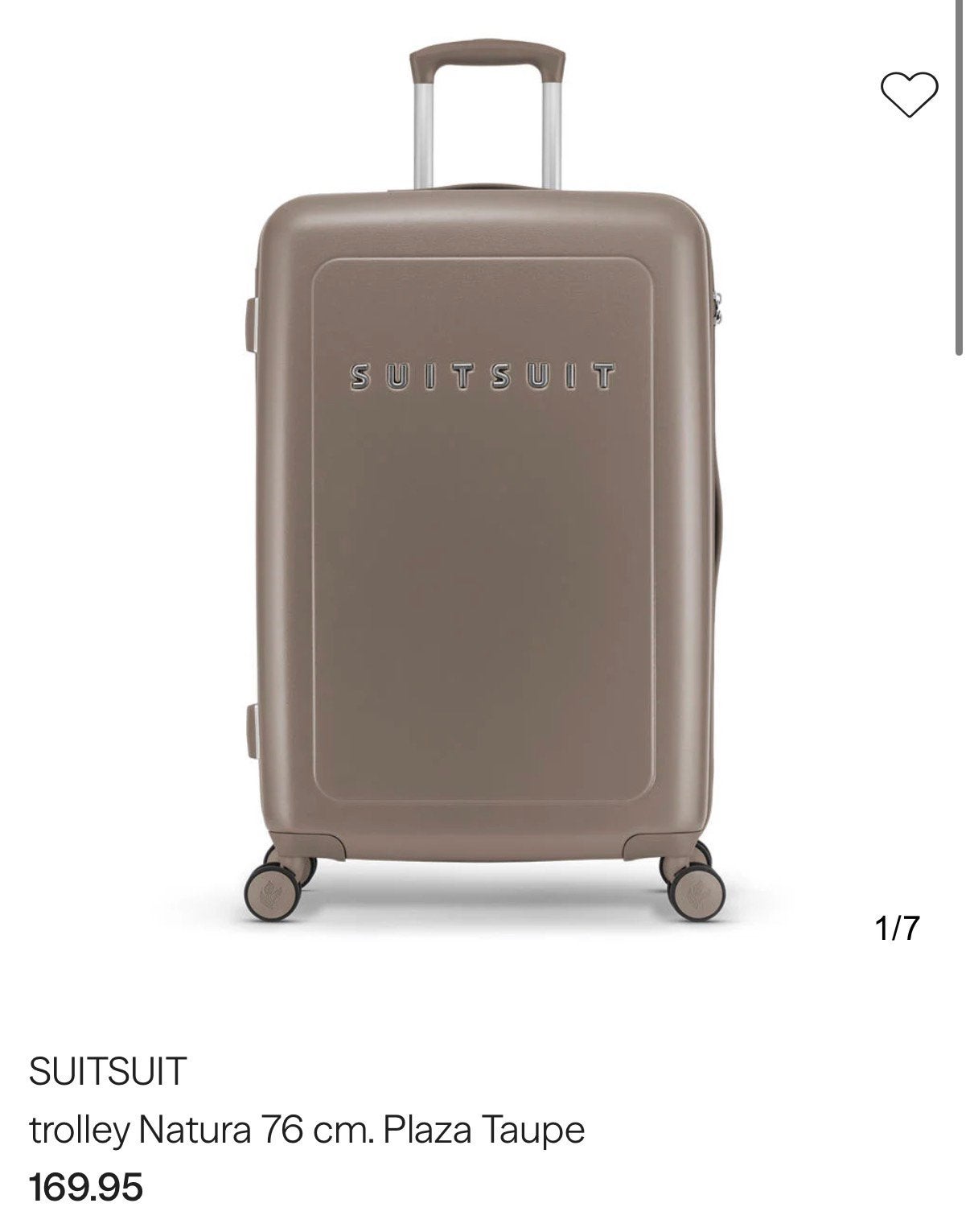 SUITSUIT Plaza Natura 76 cm Taupe – NIEUW IN DOOS –, Hard kunststof, 45 tot 55 cm, Nieuw, Ophalen of Verzenden