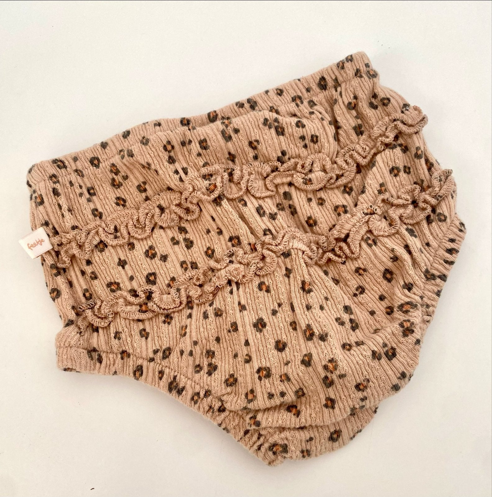 Feetje luierbroekje met luipaardprint en ruches, maat 56, Ophalen of Verzenden, Zo goed als nieuw, Jongetje of Meisje, Broekje