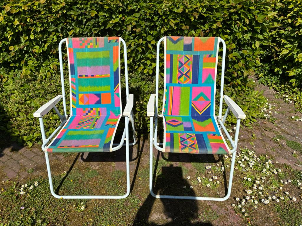 2 Vintage kampeerstoeltjes, Ophalen, Gebruikt, Campingstoel