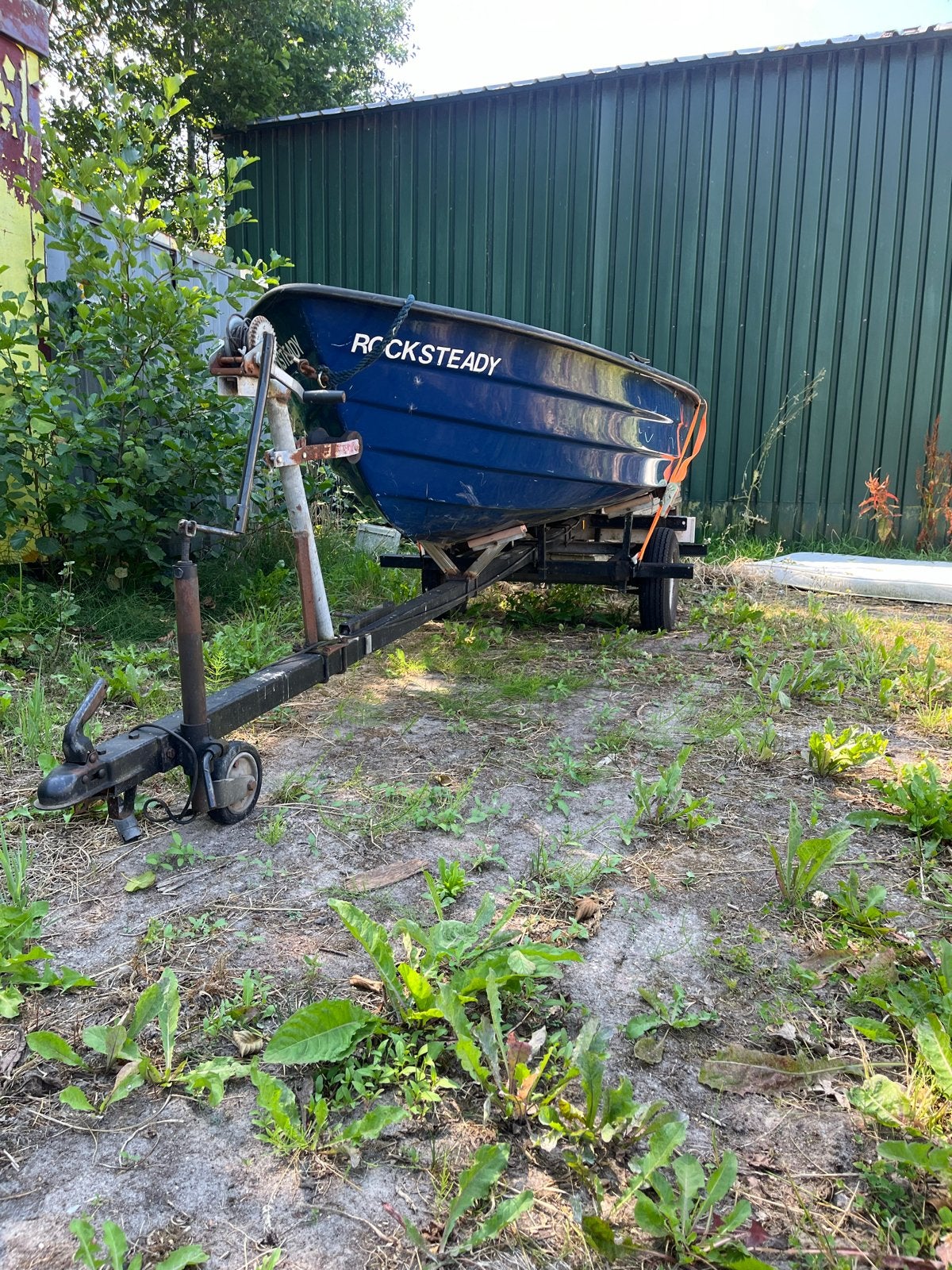 Polyester bootje met 5 pk motor en trailer, Watersport en Boten, Ophalen, Gebruikt