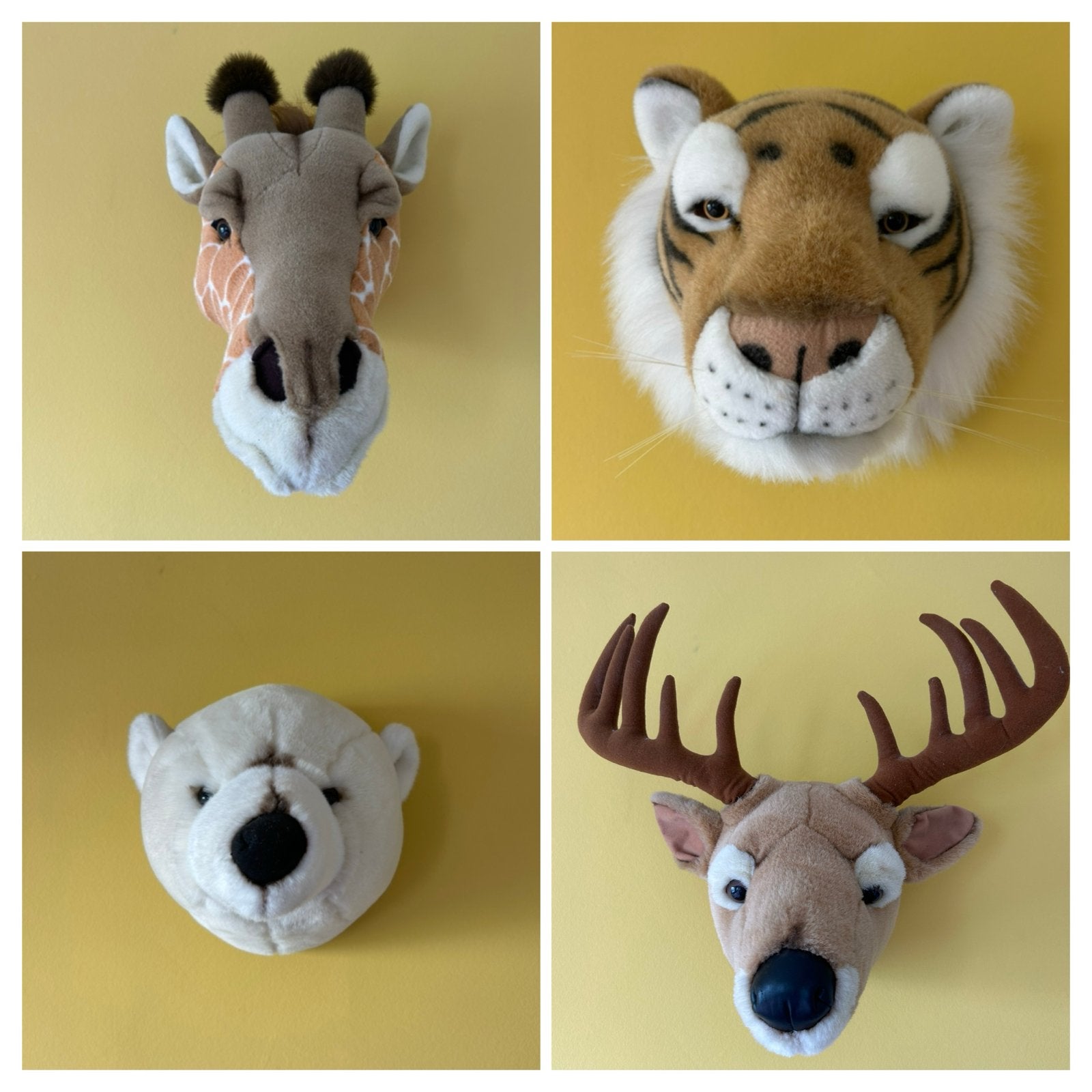 Pluche dierenkoppen voor aan de muur - Diverse soorten, Ophalen, Gebruikt, Wanddecoratie, Ophangbaar