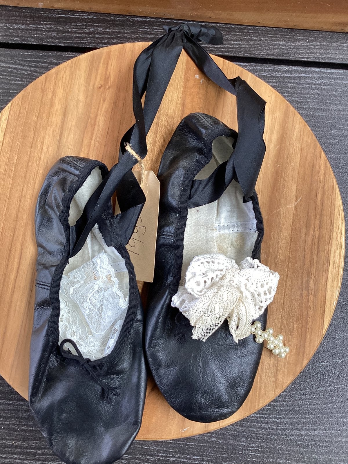 Zwarte leren balletschoentjes, Sport en Fitness, Ballet, Ophalen of Verzenden, Gebruikt, Overige typen