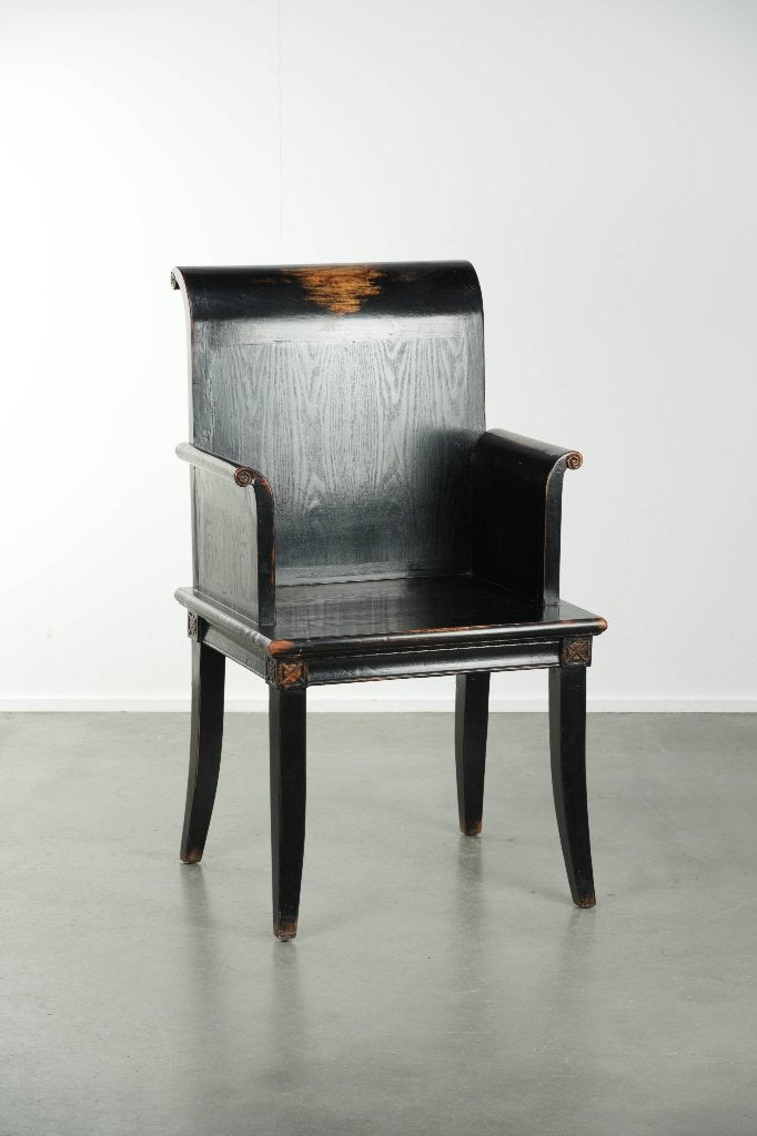 Zwarte houten stoel/ bijzetstoel in Chinese stijl, Antiek en Kunst, Antiek | Meubels | Stoelen en Banken, Ophalen