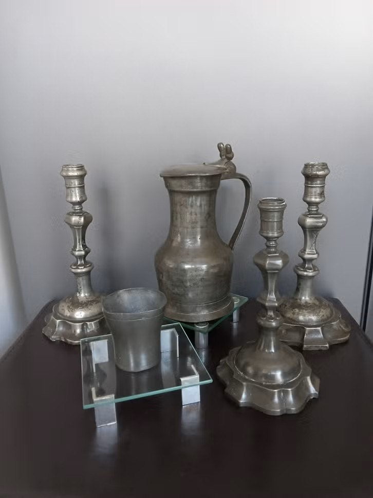 Lot 18e eeuws tin, Ophalen of Verzenden